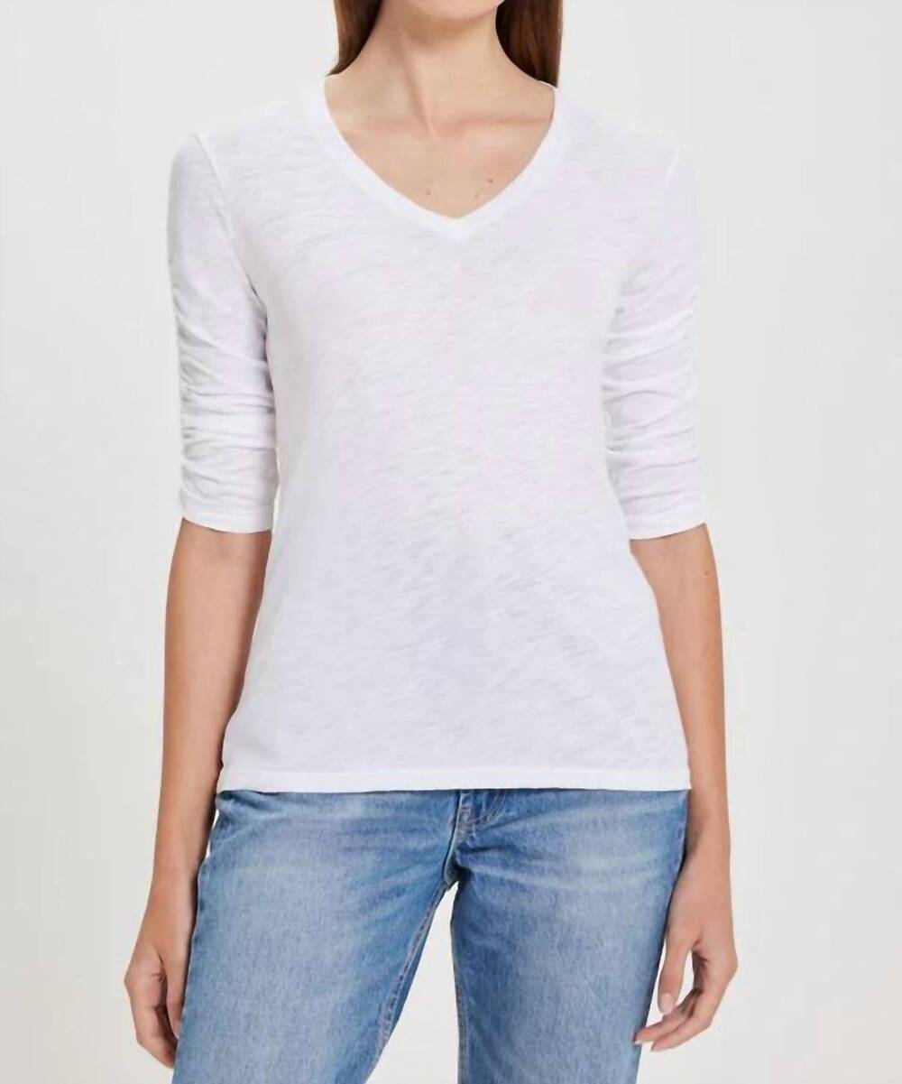 NEW GOLDIE LEWINTER joni v-neck tee in white